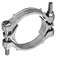 Kuriyama DB76 Double Bolt Zinc Plated Ductile Iron Hose Clamp, 2 3/8 to 3 1/64"