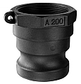 Kuriyama PPA050 Polypropylene Part A Male Adapter x Female NPT, Quick-Acting Coupling, Polypropylene, 1/2 x 1/2"